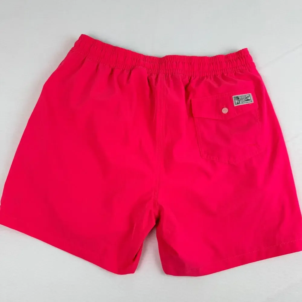 Polo Ralph Lauren Men's 5.75 -in. Traveler Swim Trunks NEON PINK